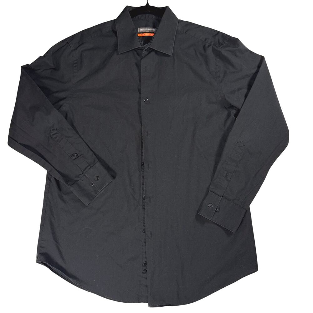 Geoffrey Beene Fitted Wrinkle Free Black Dress Shirt 16.5